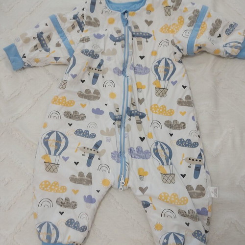 Winter sleeping bag with feet, size 18-36, detachable sleeves