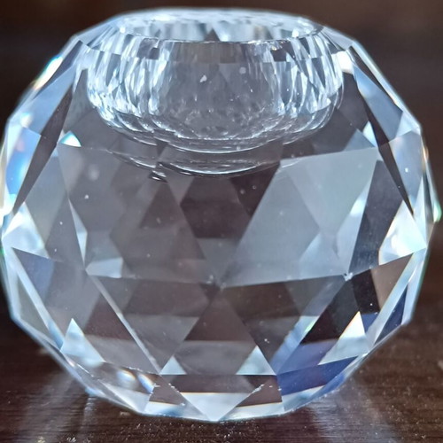Vintage Swarovski crystal sphere miniature candlestick like new