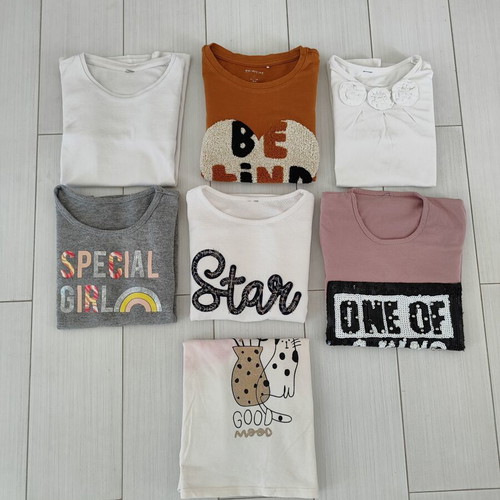 Long-sleeve T-shirts for girls size 10 like new, multicolor set of 7