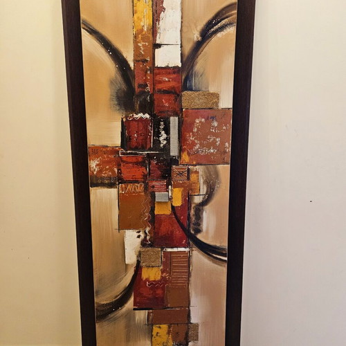 Painting on canvas with wenge frame, like new, modern decorative