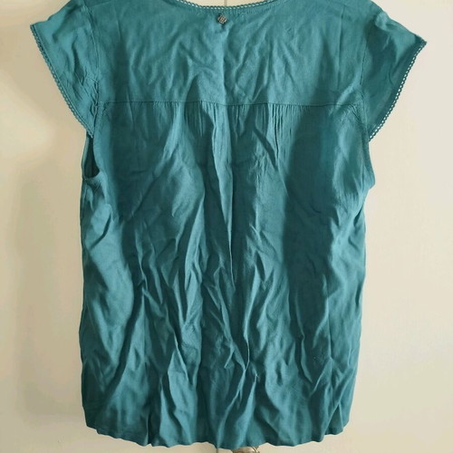 Attrattivo short-sleeve blouse new, turquoise green, size M
