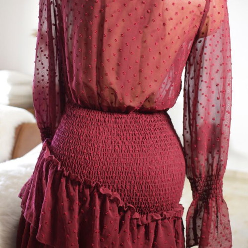 Spring summer burgundy dress new, size S