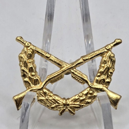 Vintage Infantry Military Badge Greek Army screw type 1970s mint condition