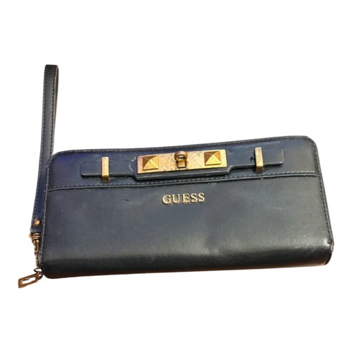 Guess wallet with detachable strap used, black