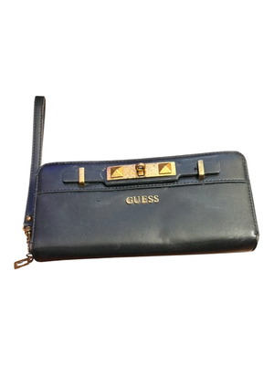 Guess wallet with detachable strap used, black