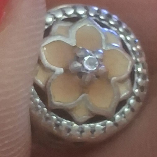 Pandora Blooming Magnolia Flower Charm like new with zircon stones