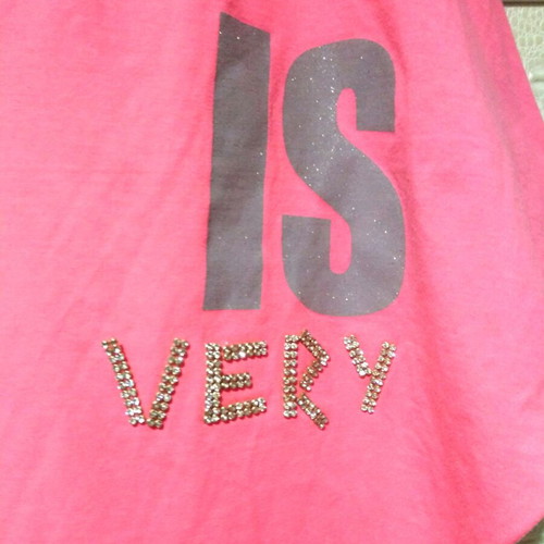 Oversized short-sleeve cropped top 2XL like new, pink and silver