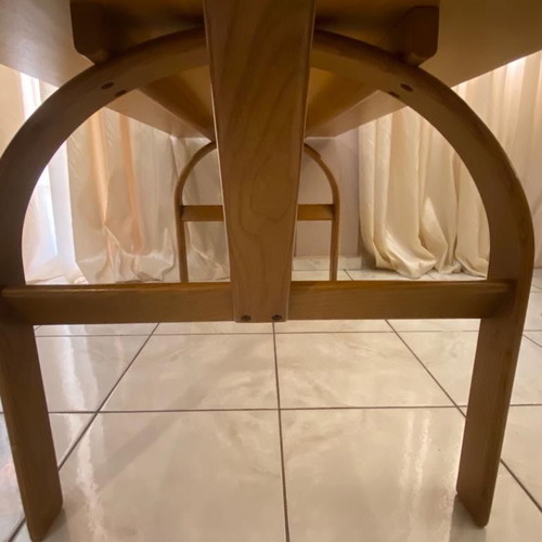Silvestridis table used, wooden surface, minimal design