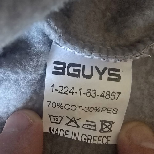 3Guys Hoodie like new, gray, Greek made