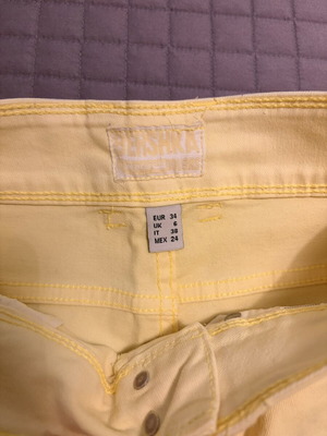 Bershka yellow denim shorts, size S