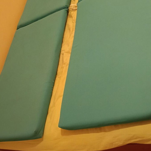 Beach sun lounger cushions used, pack of 2, waterproof fabric, blue