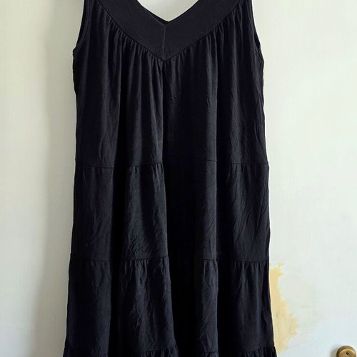 Black airy dress size XL with straps