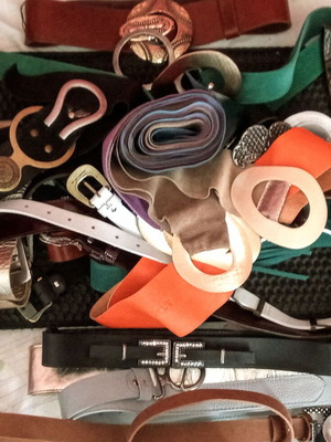 Collectible belts used vintage leather and synthetic pack of 22