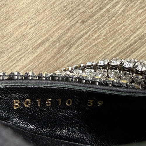 Sergio Rossi flat sandals used, black and silver