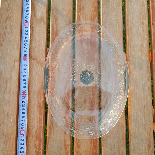 Glass serving platter Crystal Creal new