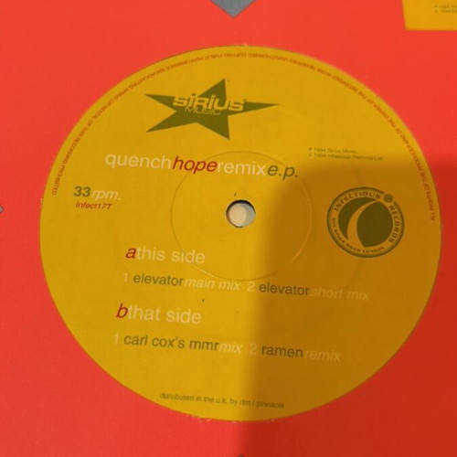 Maxi House Quench Hope Remix record used