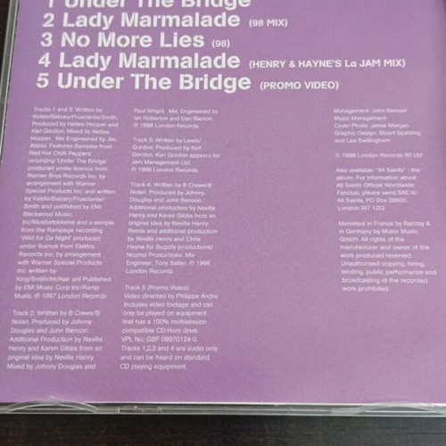 All Saints Lady Marmalade CD like new with scratch