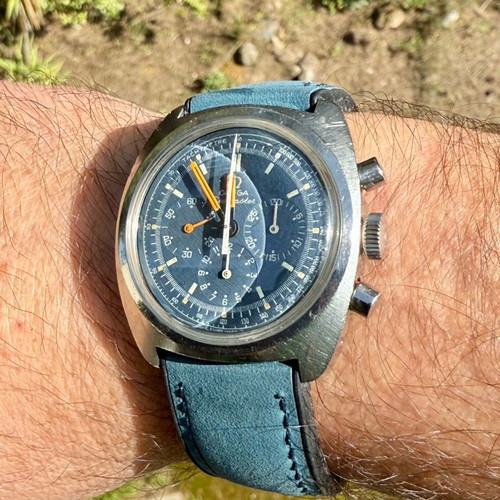 Omega Seamaster Vintage Chronograph used, Cal 861, blue