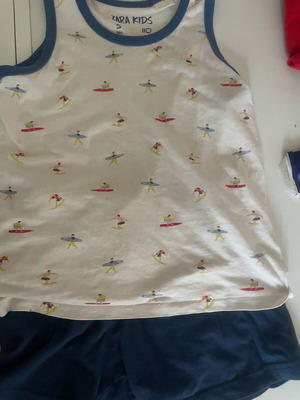 Zara summer pajamas for 5 years like new, white and blue