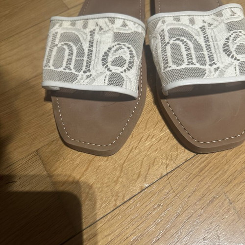 Chloé Woody Mild Beige δαντελένια πέδιλα σαν καινούργια, μέγεθος 41