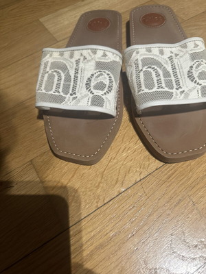 Chloé Woody Mild Beige δαντελένια πέδιλα σαν καινούργια, μέγεθος 41