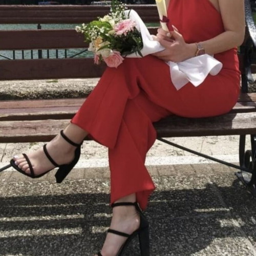 Zara jumpsuit red medium like new