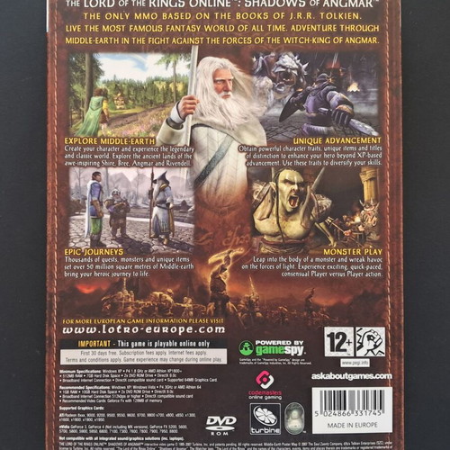 Lord of the Rings Shadows of Angmar PC game like new