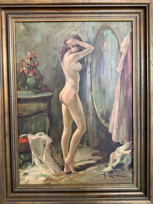 Произведение на изкуството Principe употребявано, гол модел, маслена живопис на платно 70x50 см