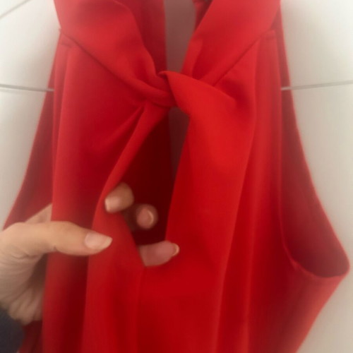 Midi coral dress like new, medium, with sexy back opening