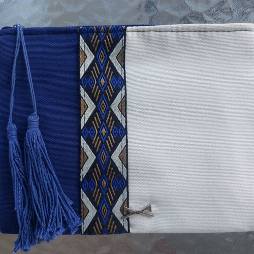 Achilleas Accessories Handbag like new, white and blue