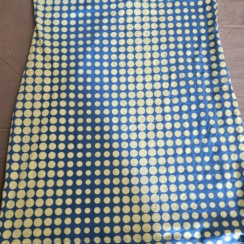 Mini backless cotton dress like new, blue and yellow polka dots, size L