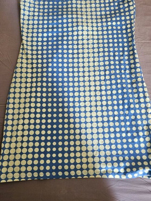Mini backless cotton dress like new, blue and yellow polka dots, size L