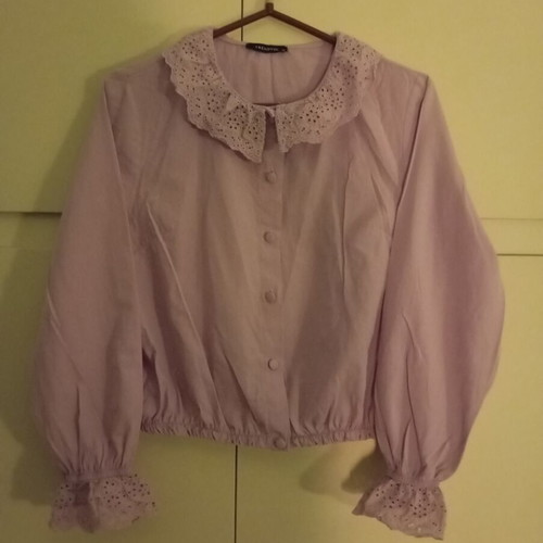 Trendyol Lilac Shirt with Cutout Designs Large Like New