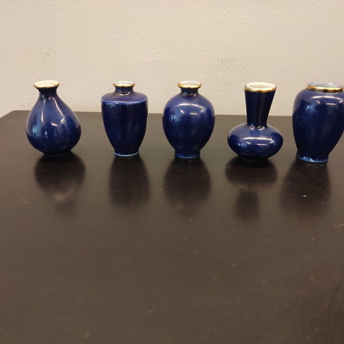 Porcelain decorative small vases like new, set of 5 pieces