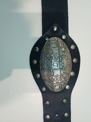 Peace+Chaos leather belt new, black with silver details