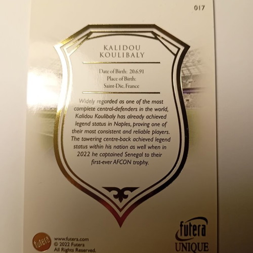 Futera Unique Koulibaly in Excellent Condition