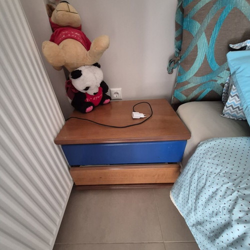 Double bed 200×160 with 2 nightstands, dresser, mirror, used
