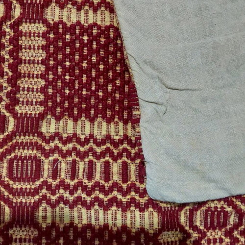 Woven wool pillow in traditional design like new, 57x47cm