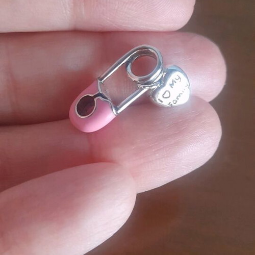 Charm new for bracelet pink and silver no name