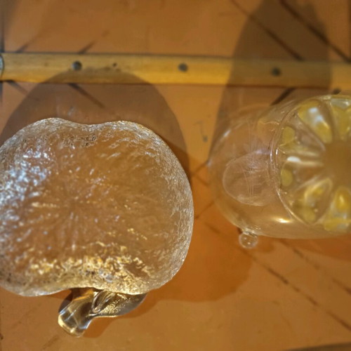 Carved salad bowl and ice bucket with integrated decoration like new
