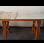 Kitchen table used with glass in excellent condition