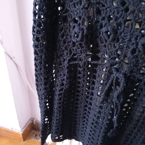 Sexy knitted black blouse like new with hematite beads