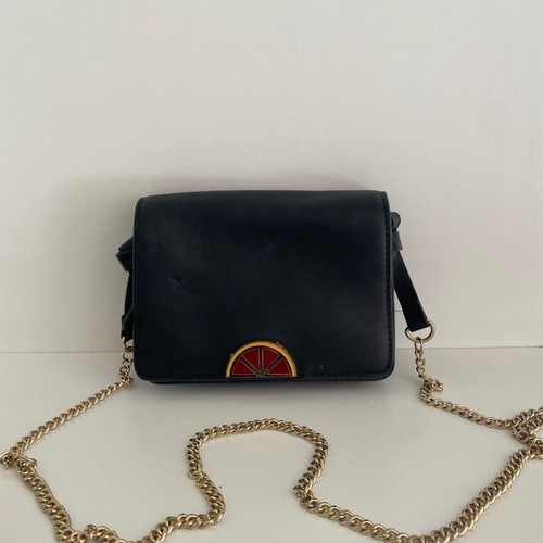 Zara crossbody bag used, black with gold chain