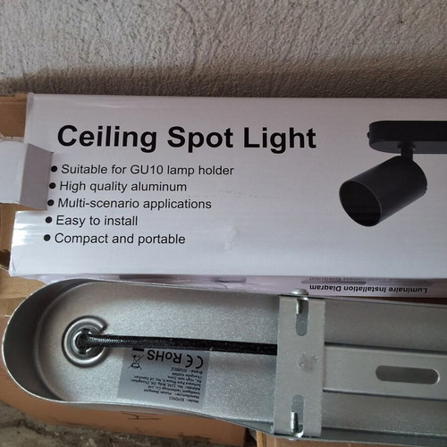 GU 10 ceiling spot lamp with 4 adjustable lights, polished silver