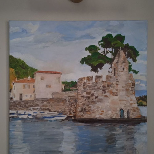 Painting new Nafpaktos acrylic 50x50 cm
