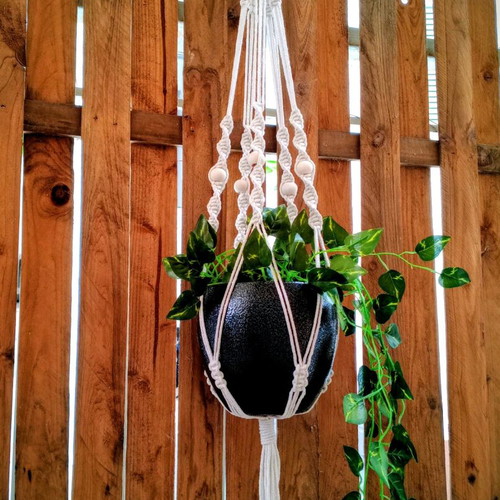Handmade macrame plant hanger new