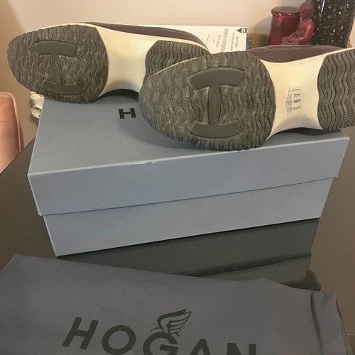 Hogan lace-up shoes used, eggplant color size 36.5