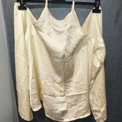 Yellow off-shoulder blouse new, satin-like fabric, size XL-XXL