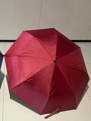 Automatic Folding Umbrella Large with Black and Red Windproof Shaft