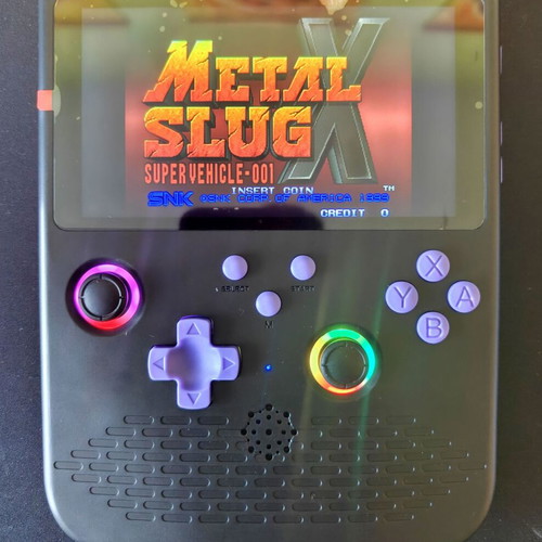 H5 Titan Console 5-inch screen, 22000 games, 34 emulators, black with purple buttons